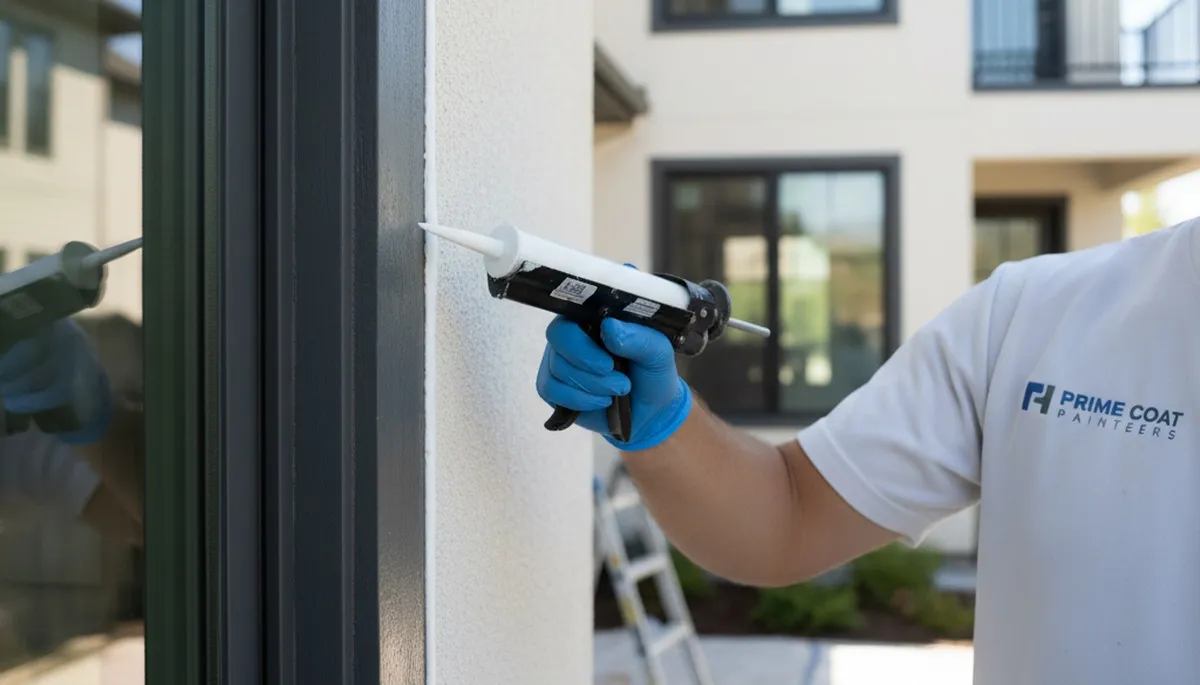 Professional caulking and sealing on Bloomington IN home exterior for weatherproof protection