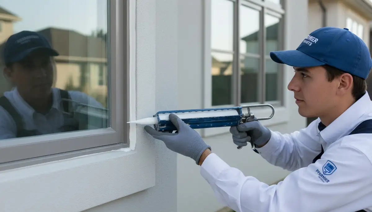 Professional caulking and sealing on exterior home by expert painters in Bloomington, IN