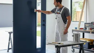 Professional door painting service in Bloomington, IN by expert residential painters