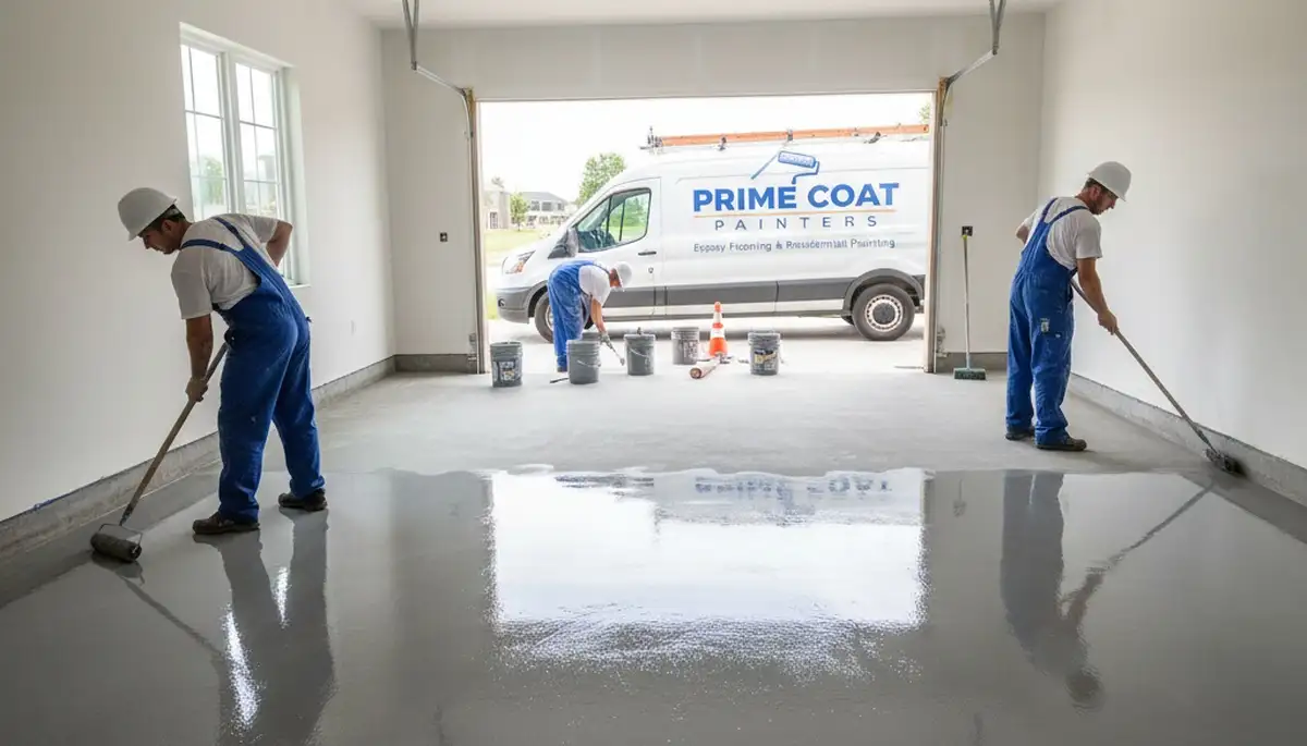 Professional epoxy garage floor coating in Bloomington, IN by local painting and flooring experts