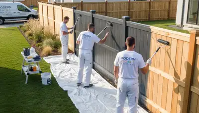 Professional fence painting in Bloomington, IN by expert house painters for lasting curb appeal