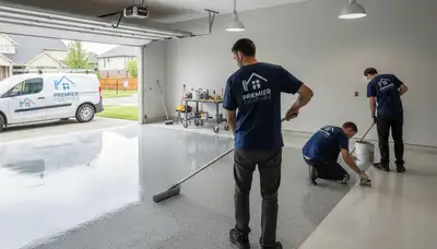 Professional garage floor epoxy coating in Bloomington IN for durable, moisture-resistant finish