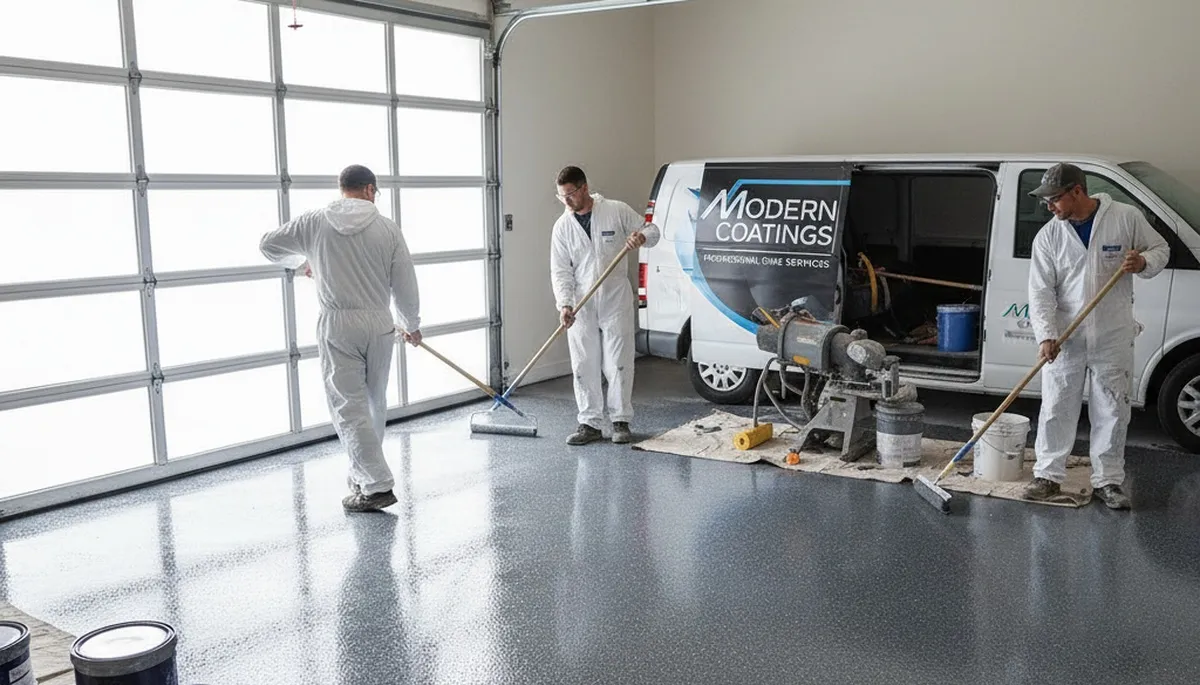Professional epoxy garage floor coating in Bloomington IN by paintersbloomingtonin.com