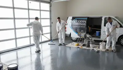 Professional epoxy garage floor coating in Bloomington IN by paintersbloomingtonin.com