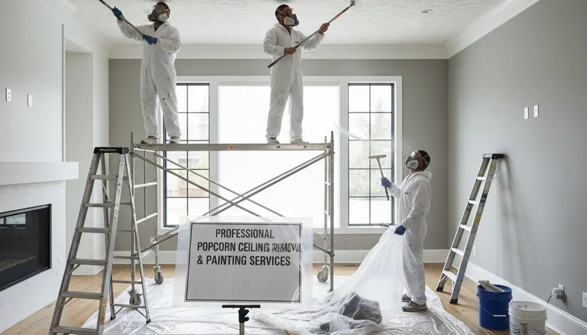 Professional popcorn ceiling removal in Bloomington IN by local house painters