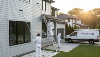 Professional siding painting on a Bloomington IN home by expert exterior house painters