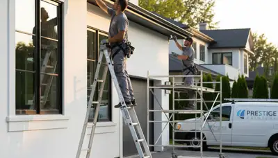 Professional trim and fascia painting on Bloomington IN home by expert local house painters